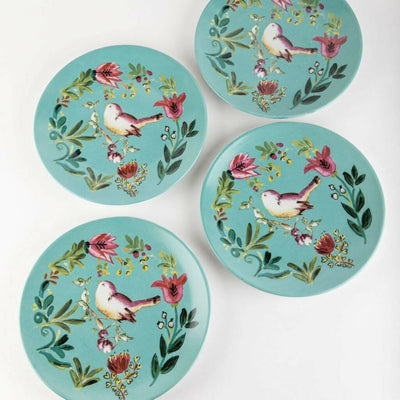 Dinner plate Bird Aqua Set