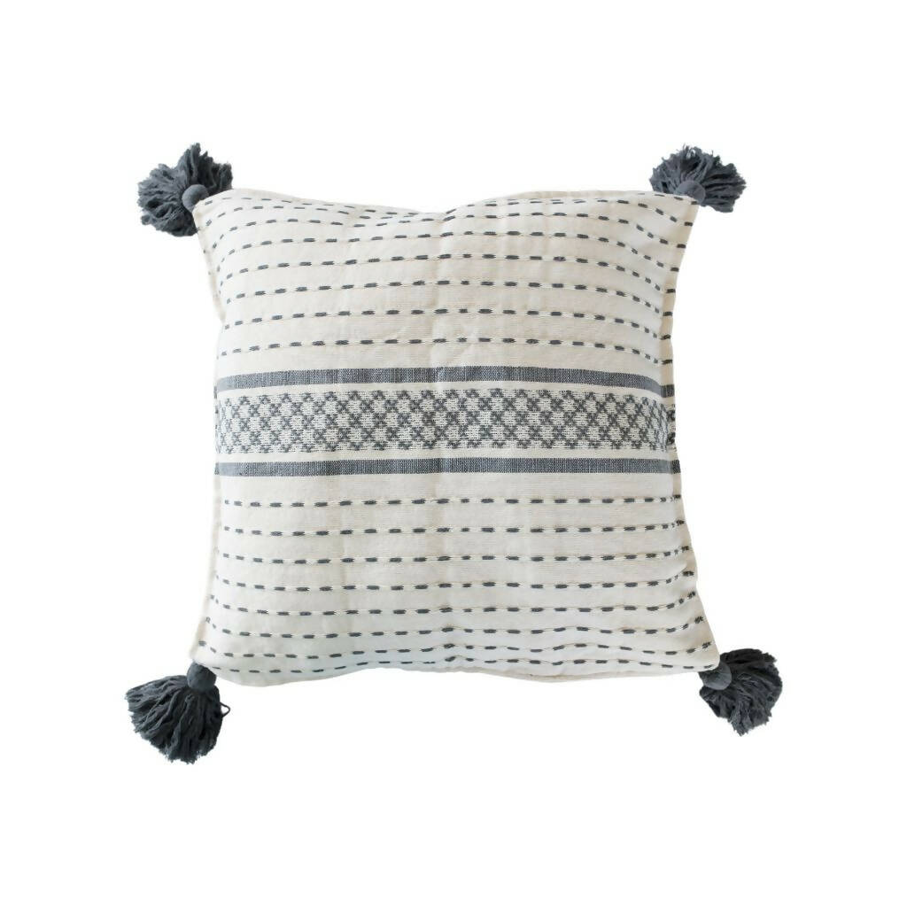 TULA DE ALLENDE CUSHION COVERS LOOM WITH POM-POMS