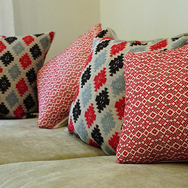 Red Embroidery Pillow for home touches