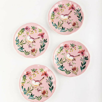 Salad plate Bird Pink Set